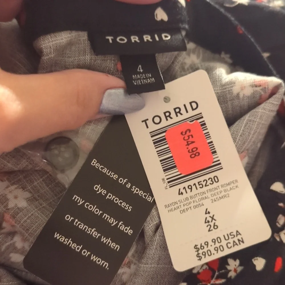 Torrid Floral Shorts Romper 4x/26 - Picture 14 of 15